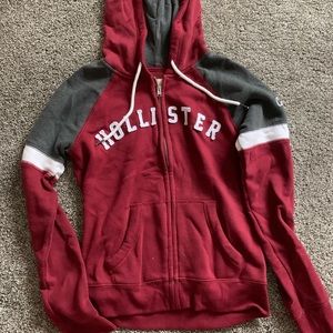 HOLLISTER Logo Zip-Up Hoodie.